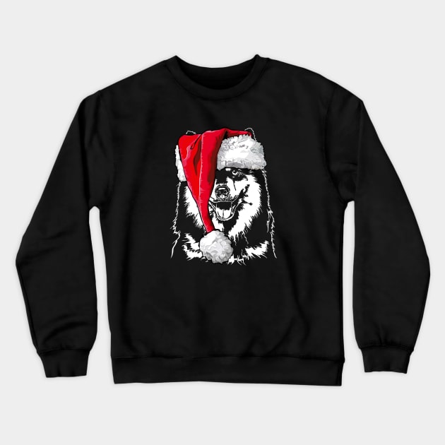 Funny Finnish Lapphund Santa Christmas dog mom Crewneck Sweatshirt by wilsigns